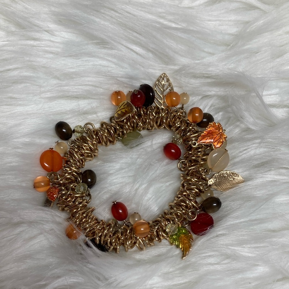 Autumn Hues Gold Bracelet with Beads